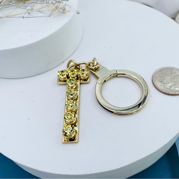 KATE SPADE Key Chain & Bag Charm Crystal Letter “T” - Picture 2 of 6